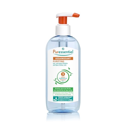 Puressentiel Sanitizer - Antibacterial Gel with 3 Essential Oils - Eliminates 99.9% of bacteria and viruses, 250 ml
