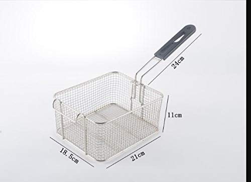 Square wire Fry Basket with Plastic Handle Grip for Frying - Thumbnail 2