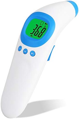 Non Contact Infrared Forehead Thermometer Temperature Measurement for Baby and Adult for Home and Medical Use (Blue)