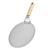 Pizza Ronde Spatel met houten handvat pizza spatel roestvrij Cake Pizza schraper Peel Stainless Steel Paddle, Large