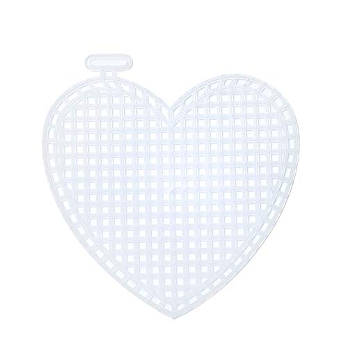 32 Piece Needlepoint Canvas Kit - 3" Plastic Canvas (10 Each of Heart, Star and Square) with 2 Plastic Canvas Needlepoint Needles