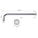16 Inch Shower Arm with Flange Chrome, Wall Mount Shower Arm for shower head, Soild Brass Straight Shower Head Arm Extra Long Solid Brass pipe