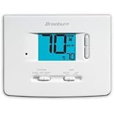 Braeburn 1020NC Thermostat, Builder Series Non-Programmable, Single Stage Heat/Cool Conventional or Heat Pump w/Large Display by Braeburn