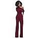 LKOUS Women's Off Shoulder High Waist Belted Jumpsuit Romper for Club Cocktail