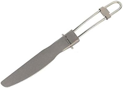 Tiartisan Titanium Folded Handle Knife Camping Cutlery Portable Picnic Tableware