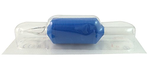ITATOOÂ® 25pcs 25mm 1 Inch 5 Diamond Silicone Soft Blue Disposable Tattoo Tube Grip with Clear Long Tips 5 D for Tattoo Needles 4RL 4RS 5RL 5RS (5DT)