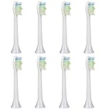 iHealthia DiamondClean Replacement Brush Heads for Philips Sonicare Toothbrushes HX6063/64, 8-pack, fits DiamondClean, Flexcare, HealthyWhite, Plaque Control, Gum Health, PowerUp Electric Handles