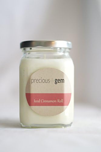 Iced Cinnamon Rolls - Soy Candle With A Gemstone Inside (Surprise Semi-Precious Faceted Gemstone Valued $10-$5,000)