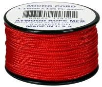 Red 1.18mm x 125' Micro Cord Paracord by Jig Pro Shop - Made in the USA