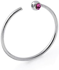 Jewele 20Gx1/2 (0.8x12MM) 925 Sterling Silver BCR Nose Piercing Ring