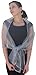 Sheer Silver Organza Evening Wrap Shawl for Prom Wedding Bride