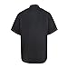 TopTie Short Sleeve Chef Jacket Kitchen Cook Coat Stripe Uniforms-Black-L