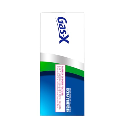 GAS-X EXTRA STRENGTH CHEWABLE GAS RELIEF TABLETS WITH SIMETHICONE 125 MG FOR BLOATING RELIEF, CHERRY – 72 COUNT