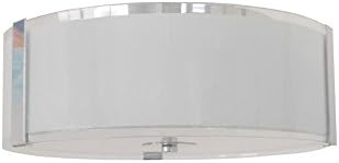 Whitfield Lighting ESFM4029-14CH Catherine - Two Light Flush Mount, Chrome Finish with White and Clear Glass