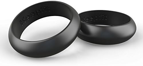 2 Silicone Wedding Rings, Tough Rings by KeepFit are great replacement wedding band for tungstung metal rings, crossfit, WOD, swimming, the beach, hiking, farming and any active lifestyle