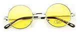 Small Round Hipster Fashion Sunglasses Lennon Elton Potter (Yellow)