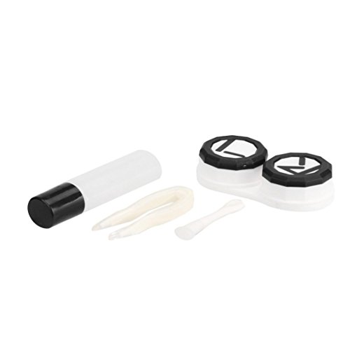 Contact Lens Box, TONSEE Retro Contact Lens Case Travel Kit Holder With Mirror (White) - Thumbnail 3