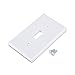 Cable Matters [UL Listed] 10-Pack Single-Gang Toggle Switch Wall Plate (Wall Switch Cover) in White, Color-matched Screws Included