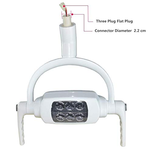 Dental LED Oral Exam Light, Infrared Sensor Shadowless Lamp for Dental Unit Chair CX249-4 22mm Ceiling Type, Cold Light, 6 LED, High Brightness (Remove Arm not Included) (A)