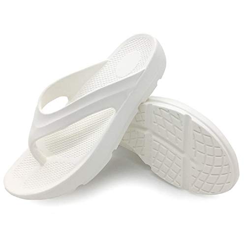FUNKYMONKEY Women's Thong Flip Flop Ultra Soft Arch Support Sandals (10 M US, White) | Pricepulse