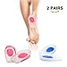 Gel Heel Cups Plantar Fasciitis Inserts HLYOON Silicone Gel Heel Pads 2 Pairs Shoes Inserts Protectors for Heel Pain Heel Fasciitis Bone Spurs (S)