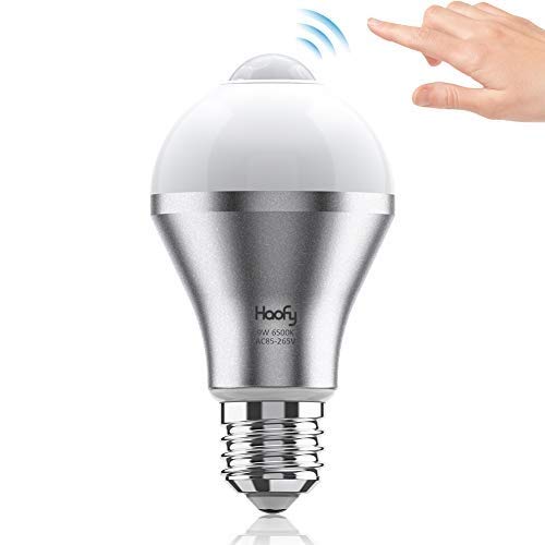 Haofy PIR Motion Sensor Light Bulb, 9W E27 LED Bulb Cool White, Smart Switch Bulb Auto On/Off Security Lights for Staircase Front Door Corridor Courtyard Garage Basement
