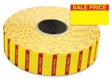 Sale Price Labels, f/1131, 25/32"x7/16", 3/RL, Yellow, Sold as 1 Package