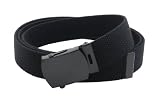 Canvas Web Belt Military Style with Black Buckle and Tip 56" Long Many Colors (Black)