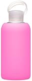 The Original Teeny bkr Water Bottle: Glass Bottle + Soft Silicone Sleeve 250mL
