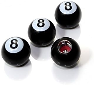 Aryellys Packs Tire Valve Stem Caps Car, Motorcycle Wheel Dust Cover Bike Caps (Pool table 8 Ball 4 pc)