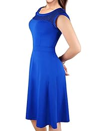 ZX populares Vestidos para las Mujeres Casual Verano Sin Mangas Vestido De Línea A Cuello Redondo De Fiesta Vestidos De Cóctel