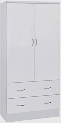 Amazon Com Hodedah Two Door Wardrobe With Two Drawers And