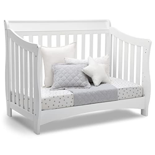 Delta Children Bentley S Series 4in1 Convertible Baby Crib, White