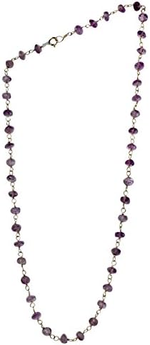 Yannis Jewelry Designs Womens Amethyst Beaded Necklace Purple OSFA