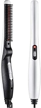 Forcado Quick Hair Styler for Men Electric Beard Straightener Massage Hair Comb Beard Comb Multifunctional Curly Hair Straightening Comb Curler, Beard Straightener, Beard Straightener For Men (White)