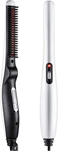 Forcado Quick Hair Styler for Men Electric Beard Straightener Massage Hair Comb Beard Comb Multifunctional Curly Hair Straightening Comb Curler, Beard Straightener, Beard Straightener For Men (White)