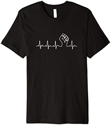 Black Fist Heartbeat - Black Power Fitted T-Shirt