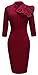 Women's 1950s Retro 3/4 Sleeve Bow Cocktail Party Evening Dress Work Pencil Dress Red Large
