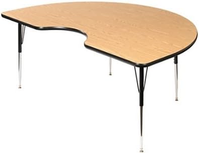 Scholar Craft Student Activity Table, Kidney-Shaped, 72"W x 48"D, Light Oak