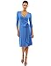 PattyBoutik Women's V Neck 3/4 Sleeve Faux Wrap Dress