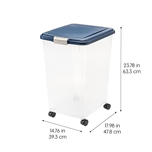 IRIS USA 69qt/50lbs Airtight Pet Food Storage Container With Casters