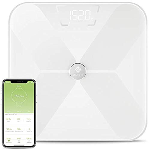 Etekcity Smart Bluetooth Body Fat Scale, Digital Wireless BMI Weight Bathroom Scale with 13 Essential Measurements and ITO Conductive Glass, FDA Compliant Body Composition Analyzer with App