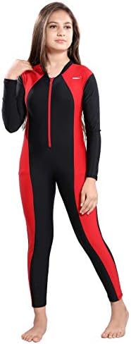 swimX Swimwear for Girl Kid - Swimsuit - Body fit - Stretchable - Full Body Suit - Full Sleeve - Full Length - Swimming Costume for Girl