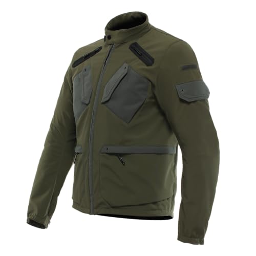 Dainese - Lario Tex Jacket, Urban Motorcycle Jacket, with Removable Protectors, Ventilated Fabric, Men, Green, 54