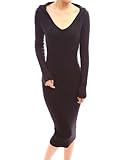 PattyBoutik Women's Hoodie Cable Knit Sweater Dress
