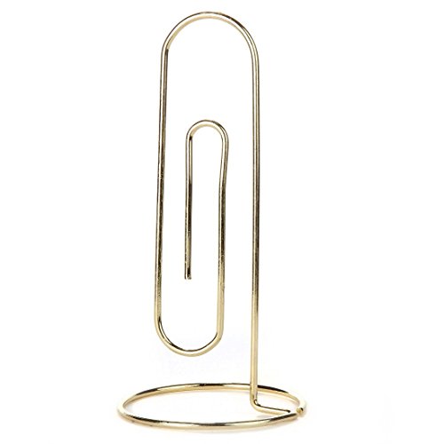 Home-X Jumbo Desk Paper Clip Memo Holder & Organizer (Gold)