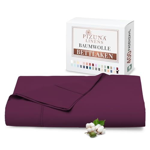 Pizuna Bettlaken 180x280 cm Baumwolle Beerenpflaume 400 Fadenzahl