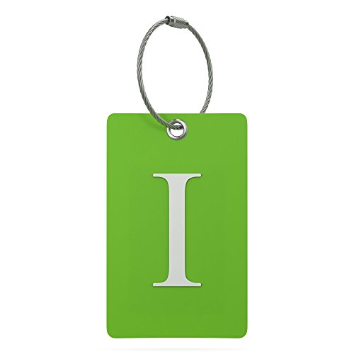 Luggage Tag Initial - Fully Bendable Tag w/ Stainless Steel Loop (Letter I)