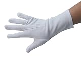 Cotton Gloves, Long Wrist Style, White or Black