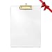 UNIQOOO Thick Clear Acrylic Clipboard with Shinny Gold Finish Clip, Perfect for Christmas, Modern Arts Lover, Fashion and Style Expert, Calligrapher, Office, Seminars, Workshop, Home school, Classroom primary